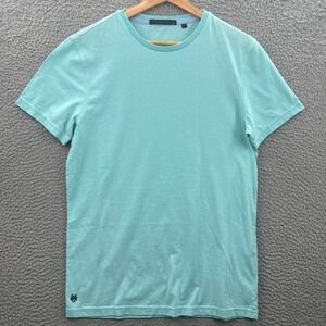 Greyson T-Shirt Mens Small Teal Pima Cotton Blend Golf Short Sleeve Wolf Logo